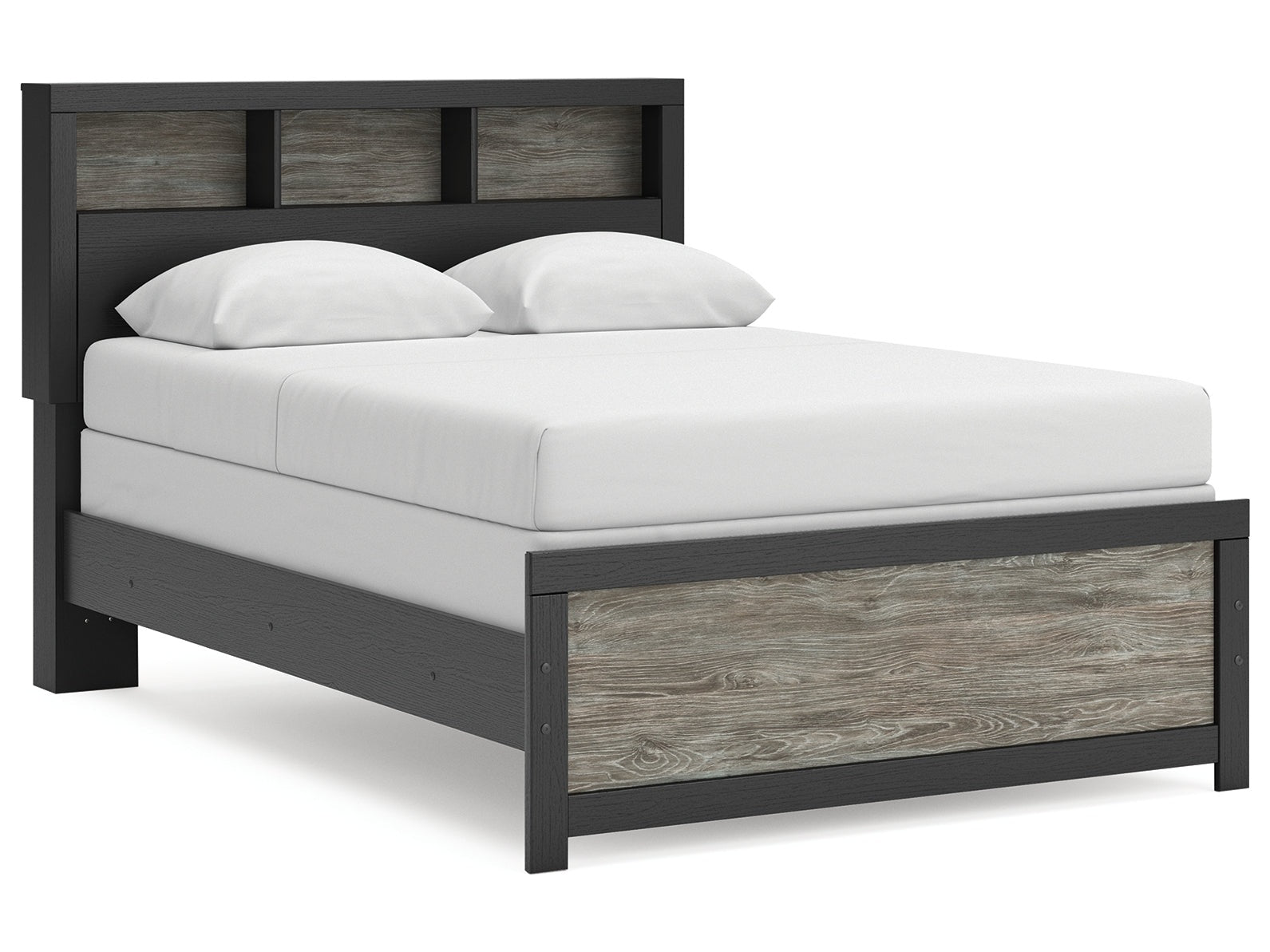 Broachmyn Black/Gray Full Bookcase Bed- Viva Furn