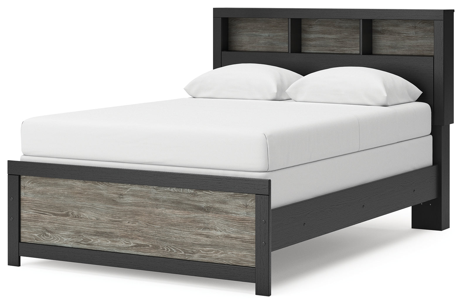 Broachmyn Black/Gray Full Bookcase Bed- Viva Furn