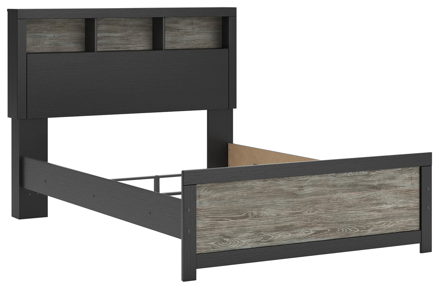 Broachmyn Black/Gray Full Bookcase Bed- Viva Furn