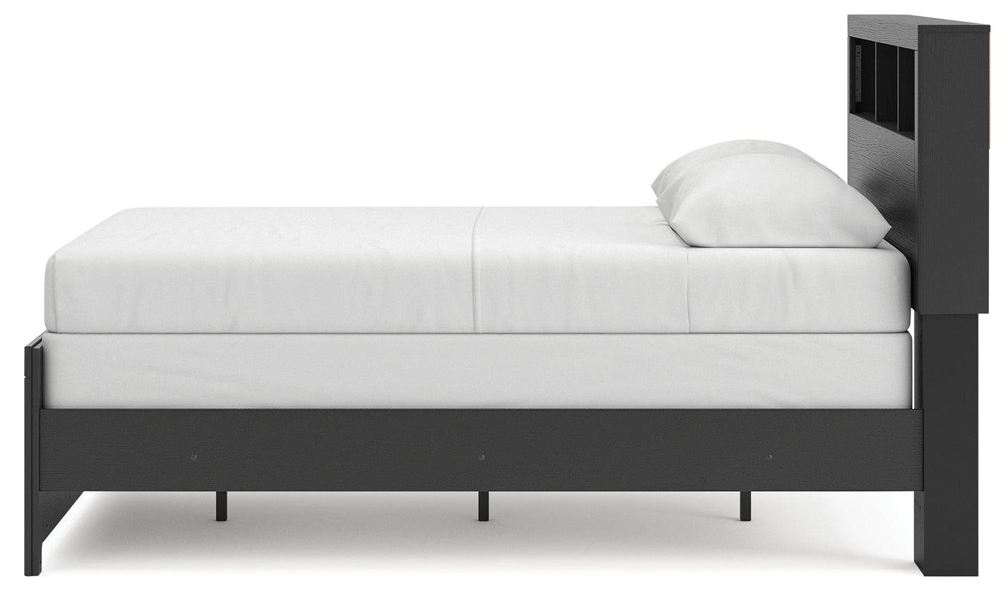 Broachmyn Black/Gray Full Bookcase Bed- Viva Furn