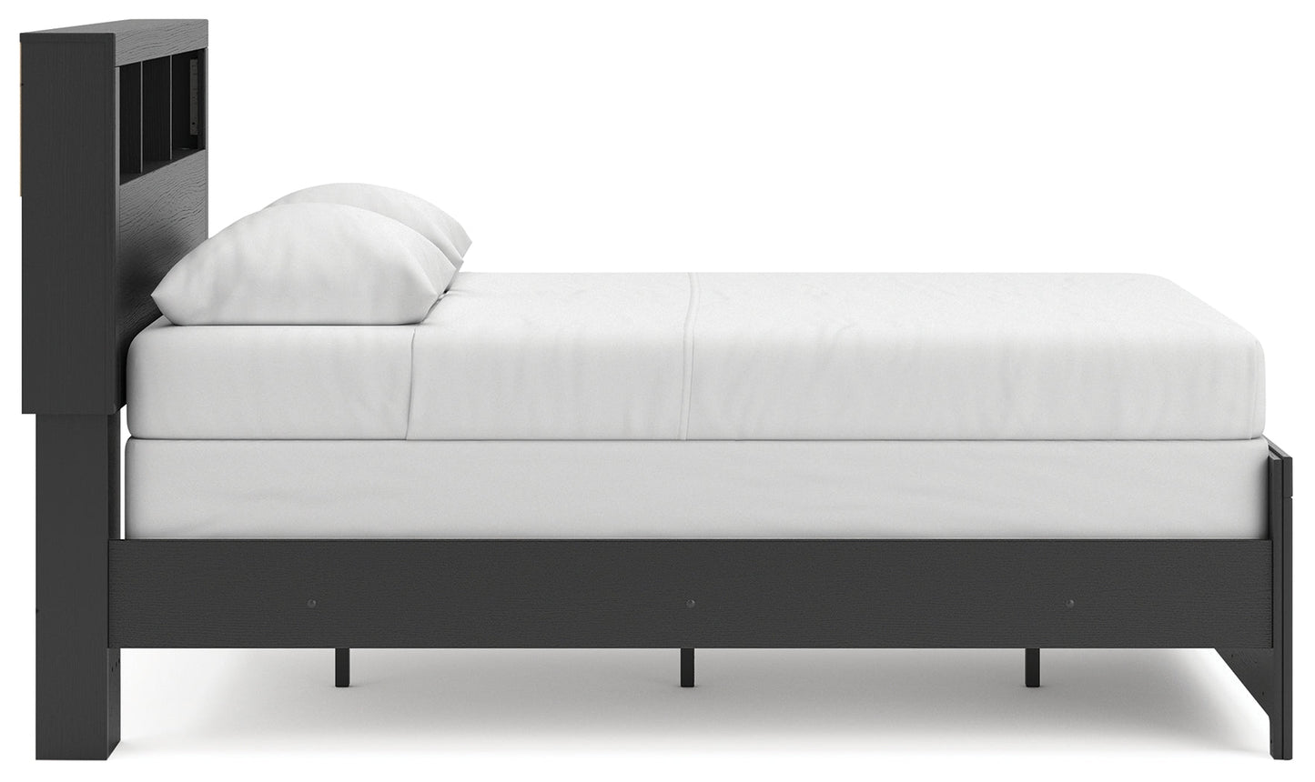 Broachmyn Black/Gray Full Bookcase Bed- Viva Furn