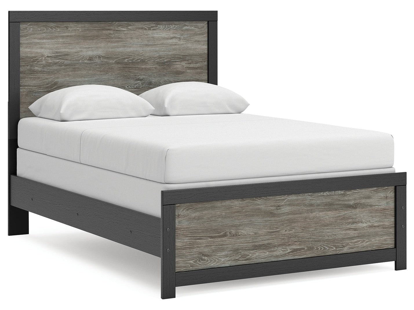Broachmyn Black/Gray Full Panel Bed- Viva Furn