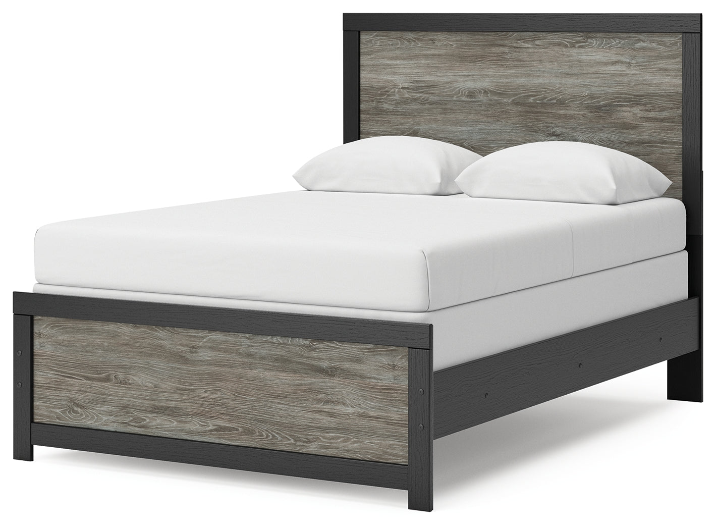 Broachmyn Black/Gray Full Panel Bed- Viva Furn