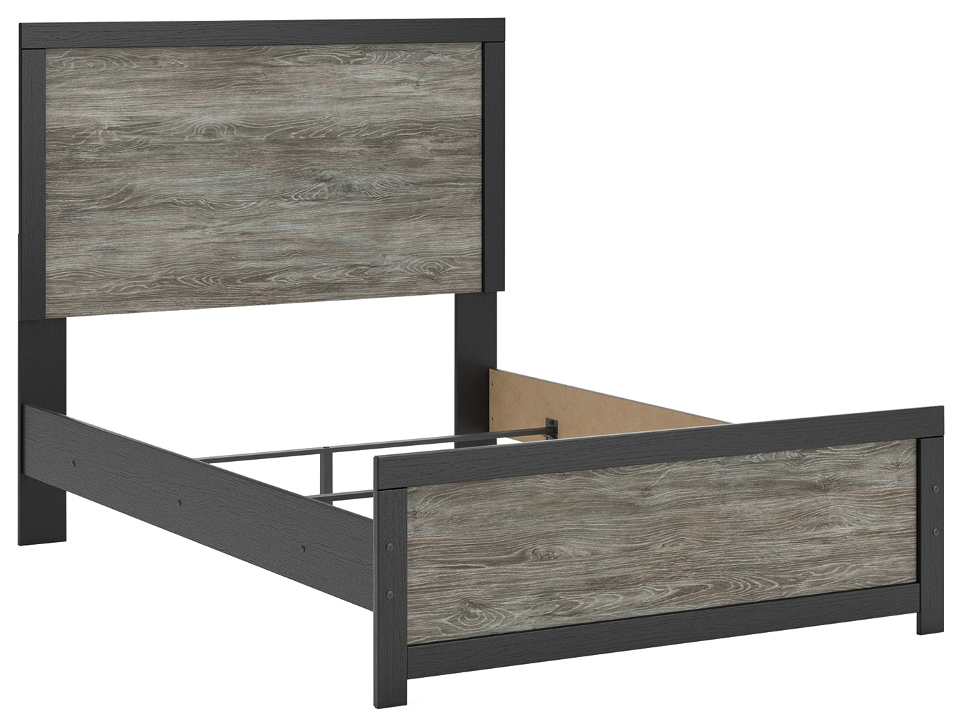 Broachmyn Black/Gray Full Panel Bed- Viva Furn