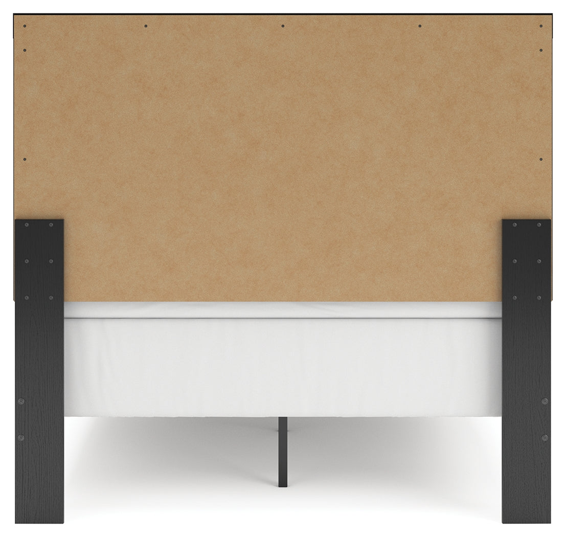 Broachmyn Black/Gray Full Panel Bed- Viva Furn