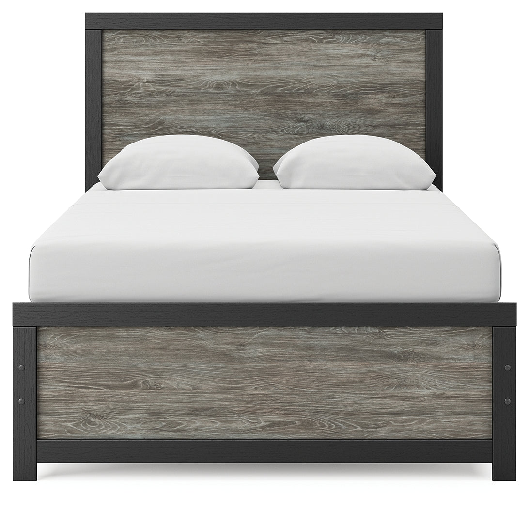 Broachmyn Black/Gray Full Panel Bed- Viva Furn