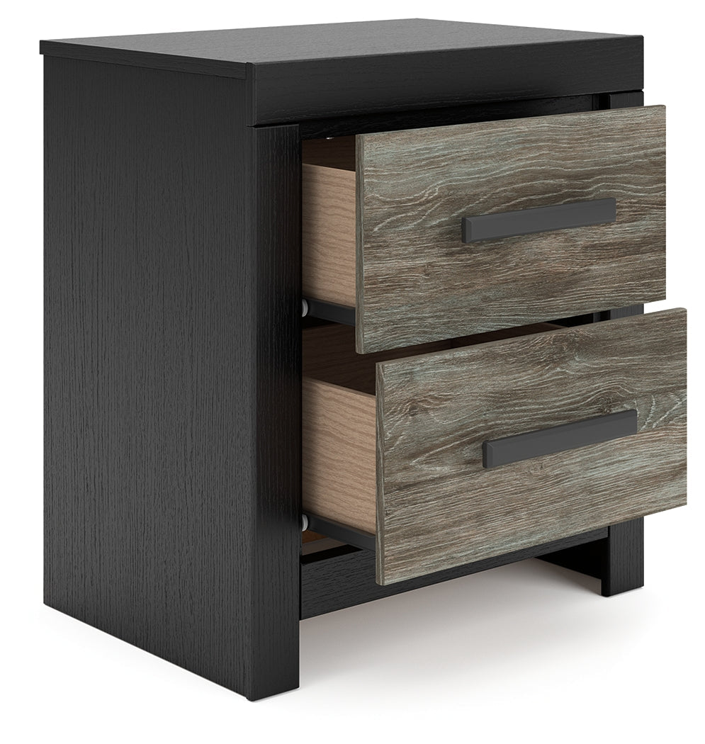 Broachmyn Black/Gray Nightstand- Viva Furn