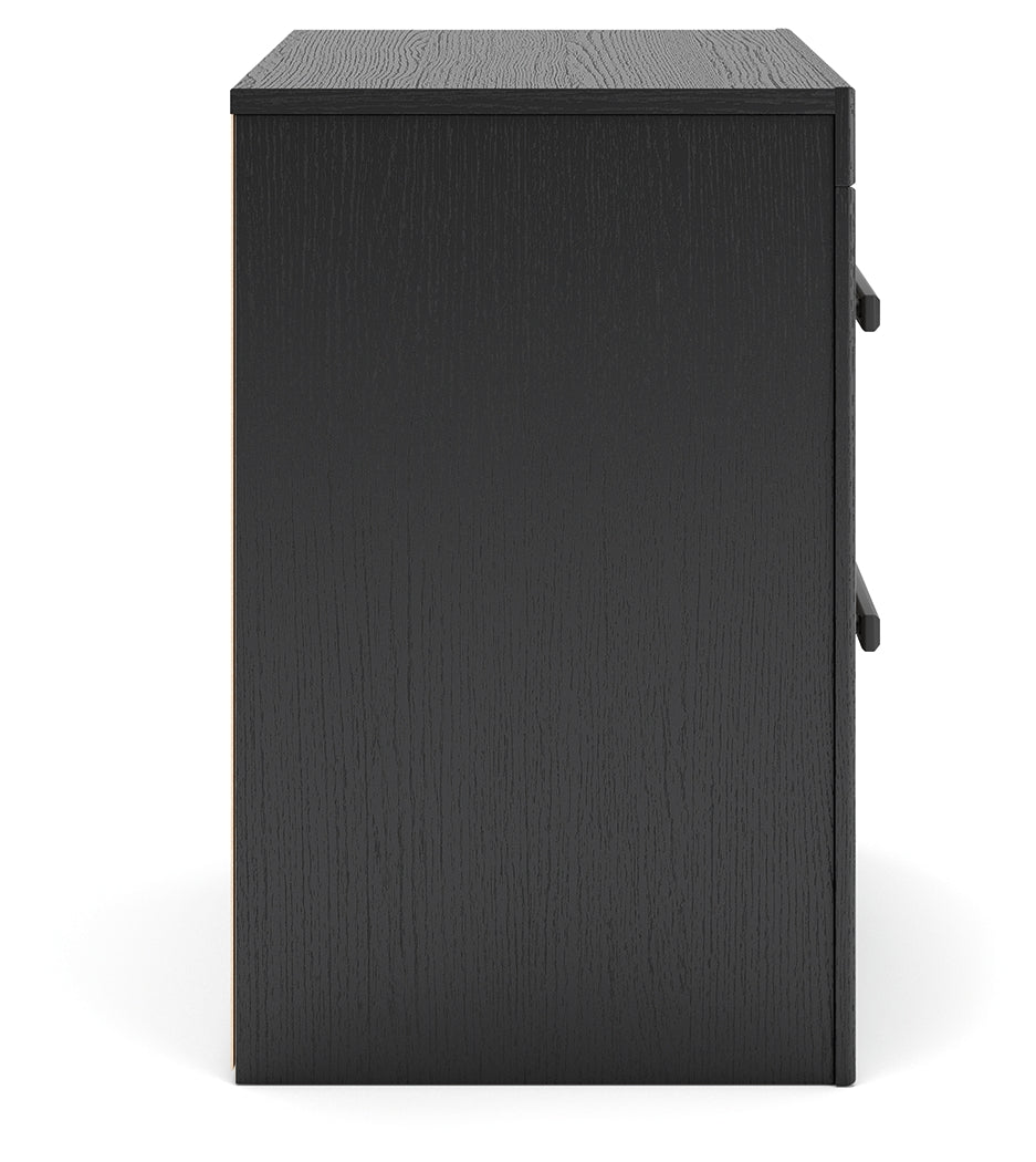 Broachmyn Black/Gray Nightstand- Viva Furn