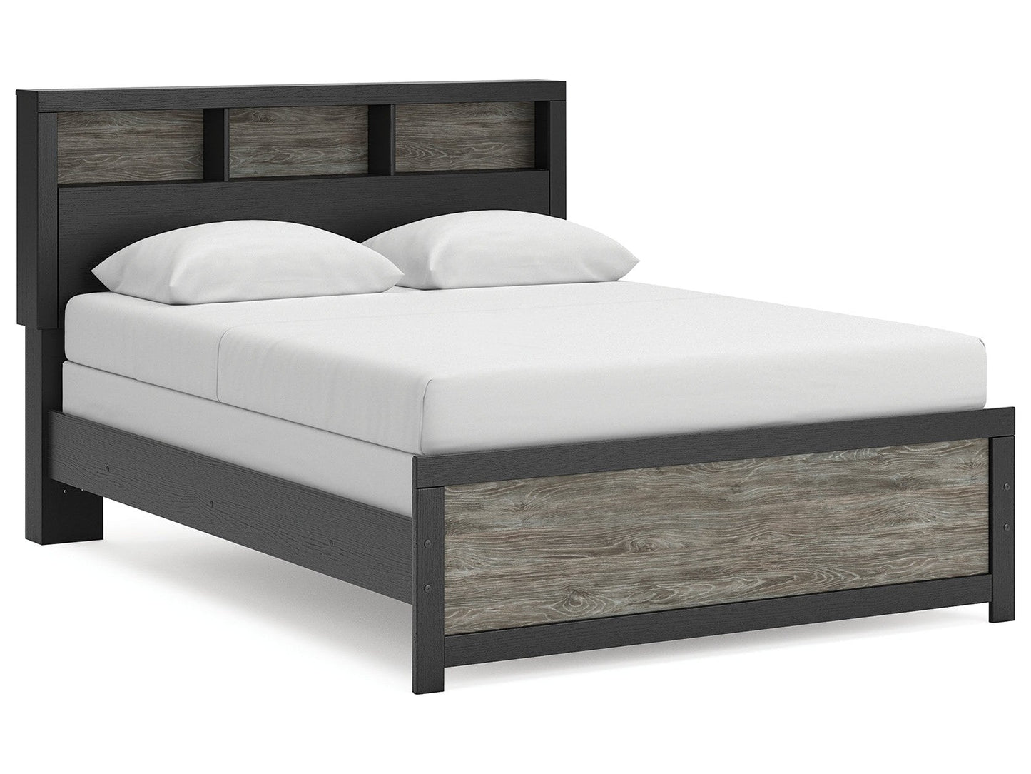 Broachmyn Black/Gray Queen Bookcase Bed- Viva Furn