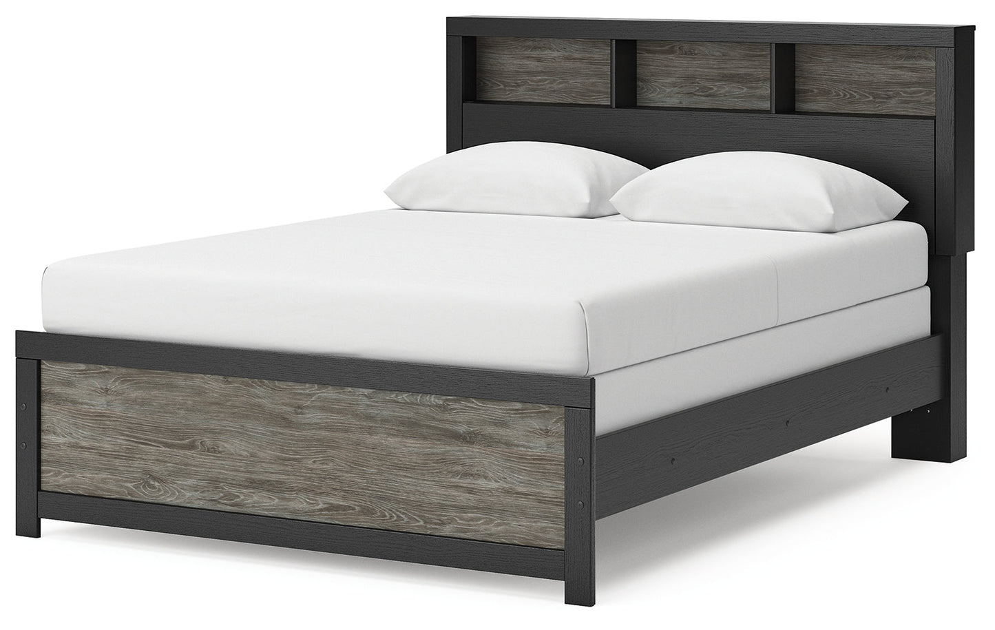 Broachmyn Black/Gray Queen Bookcase Bed- Viva Furn
