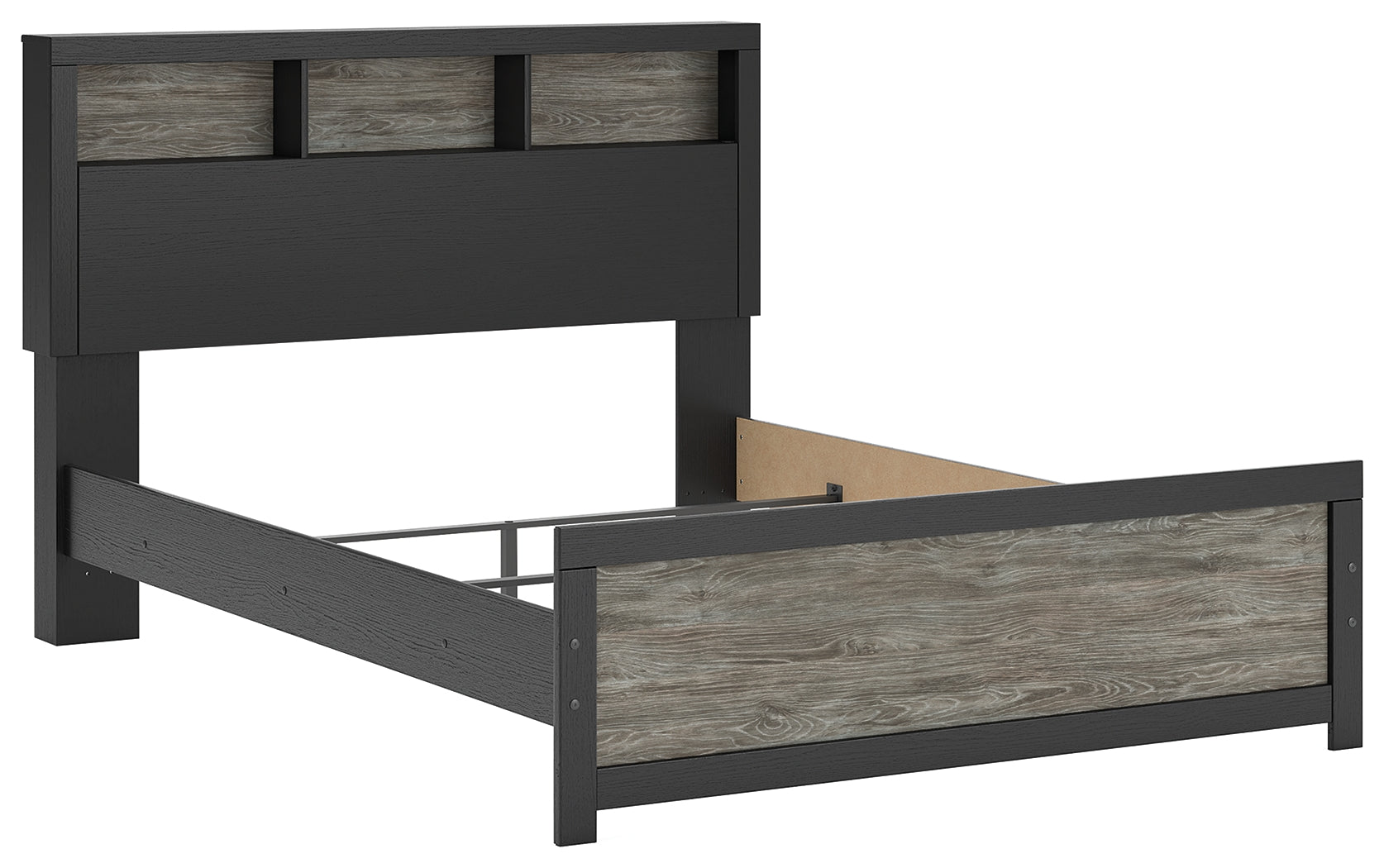 Broachmyn Black/Gray Queen Bookcase Bed- Viva Furn