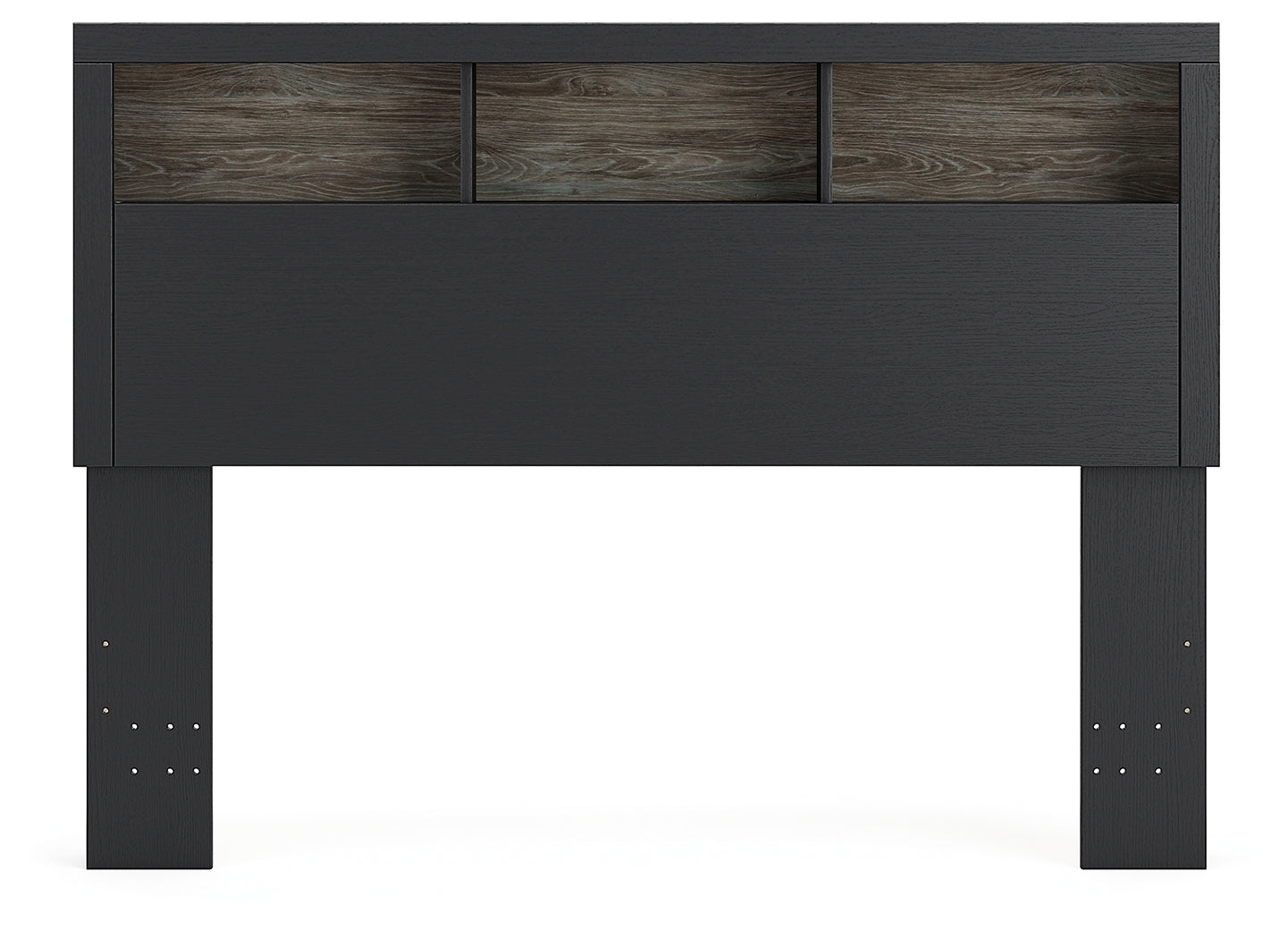 Broachmyn Black/Gray Queen Bookcase Headboard- Viva Furn