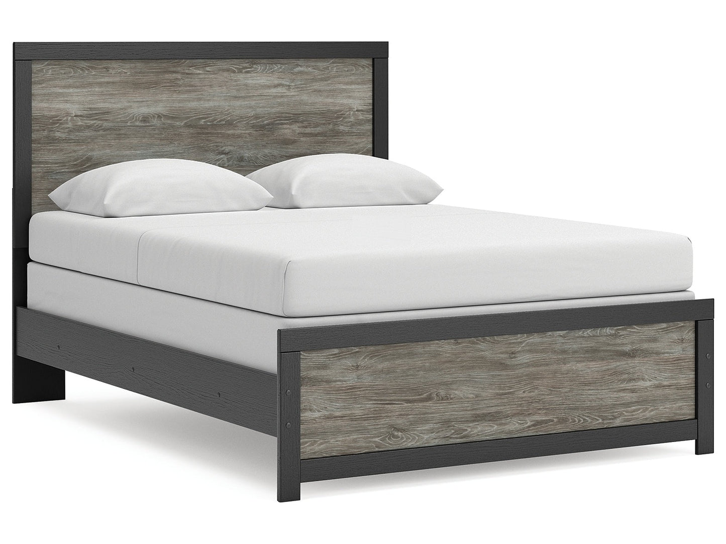 Broachmyn Black/Gray Queen Panel Bed- Viva Furn