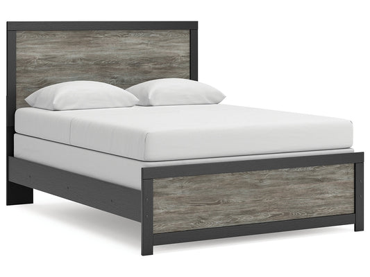 Broachmyn Black/Gray Queen Panel Bed- Viva Furn