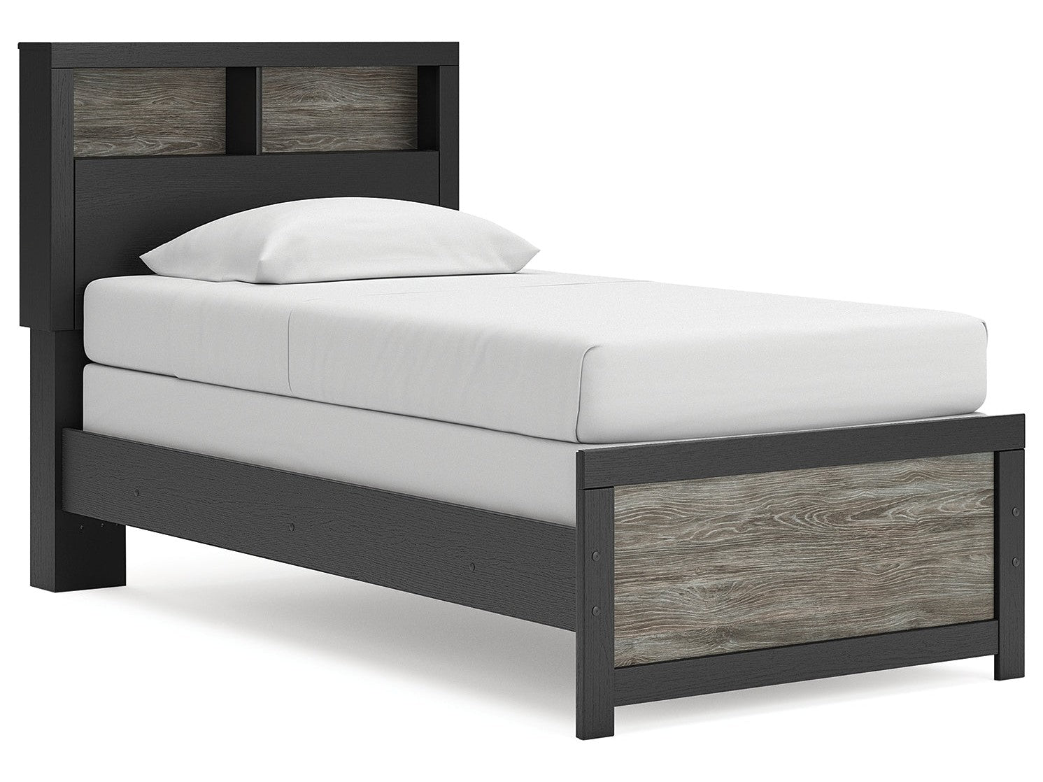 Broachmyn Black/Gray Twin Bookcase Bed- Viva Furn