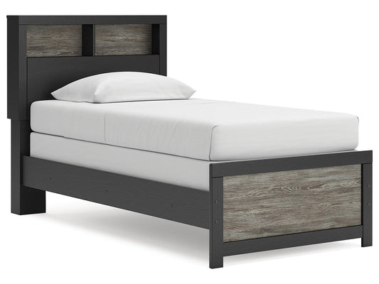 Broachmyn Black/Gray Twin Bookcase Bed- Viva Furn