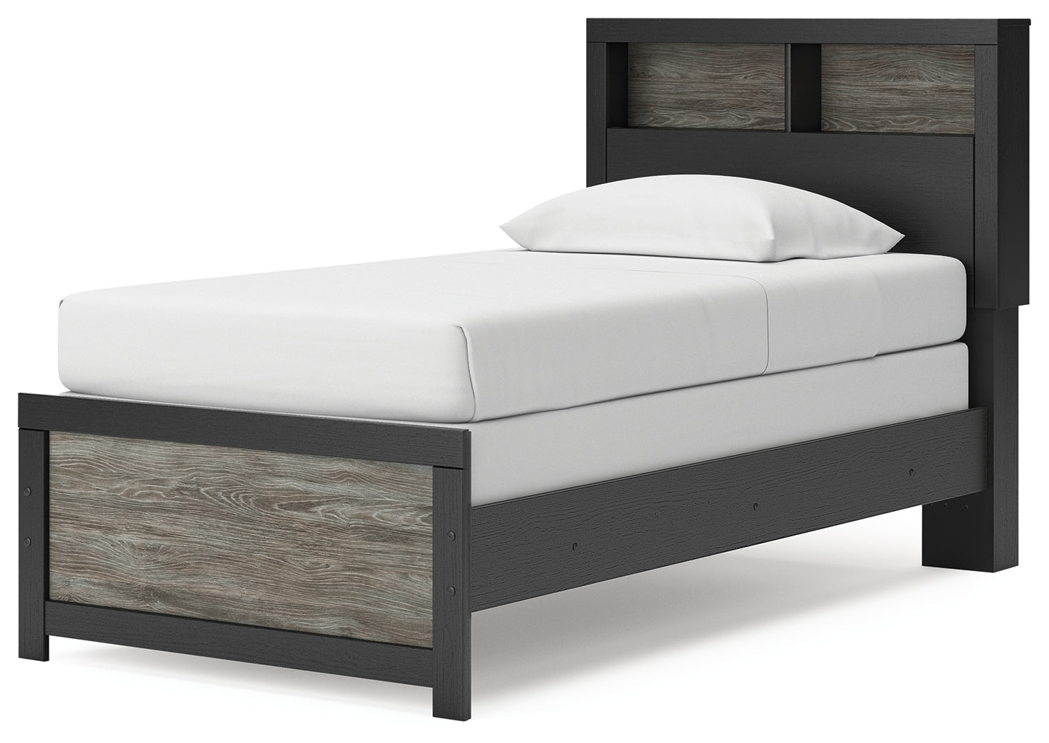 Broachmyn Black/Gray Twin Bookcase Bed- Viva Furn