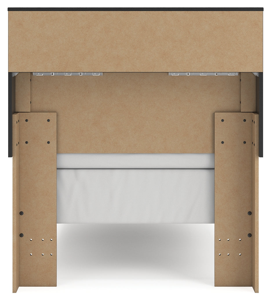 Broachmyn Black/Gray Twin Bookcase Bed- Viva Furn