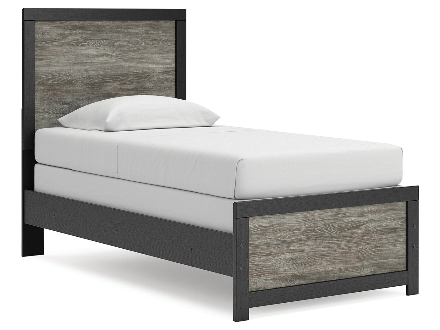 Broachmyn Black/Gray Twin Panel Bed- Viva Furn
