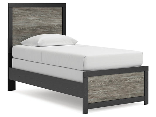 Broachmyn Black/Gray Twin Panel Bed- Viva Furn