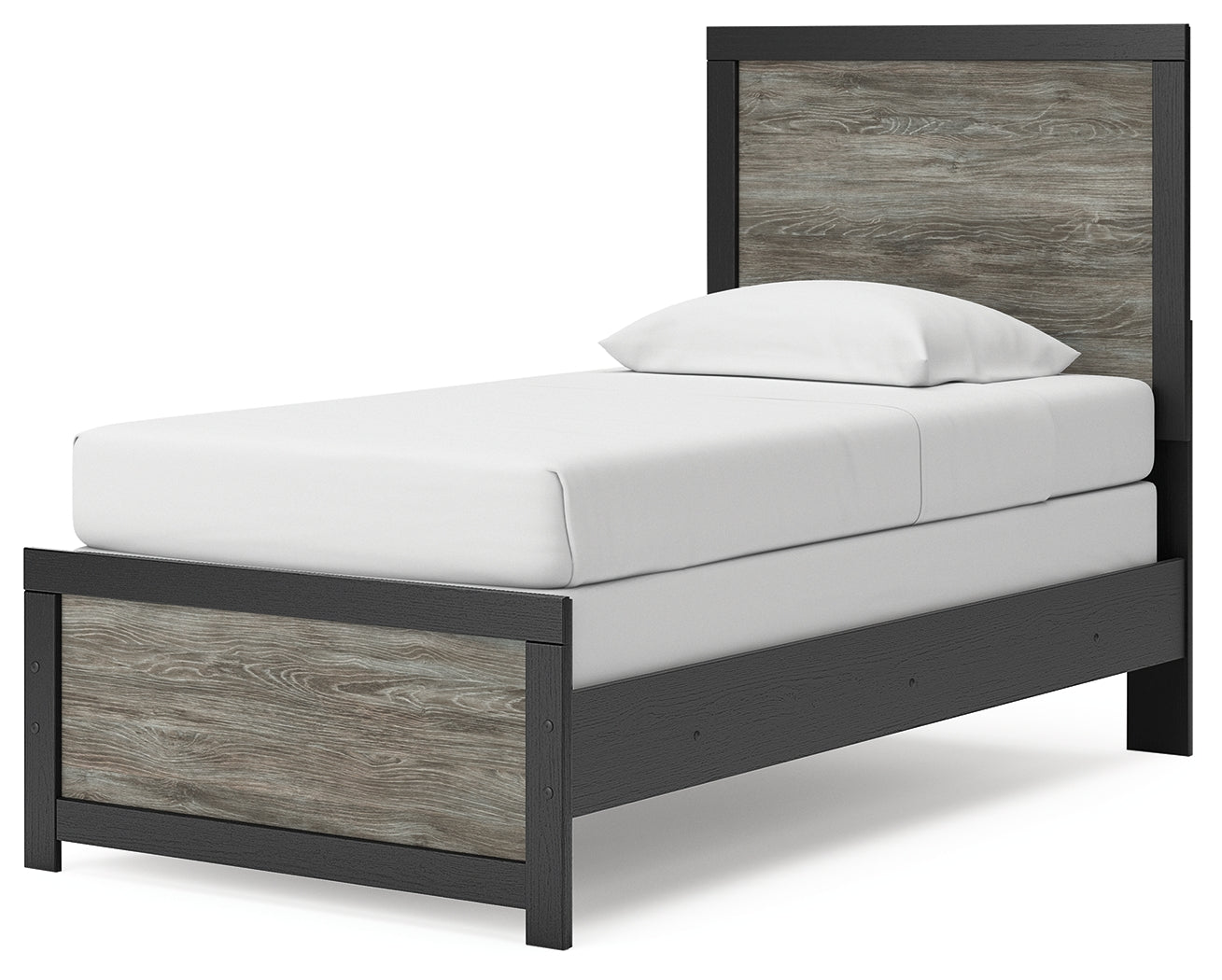 Broachmyn Black/Gray Twin Panel Bed- Viva Furn