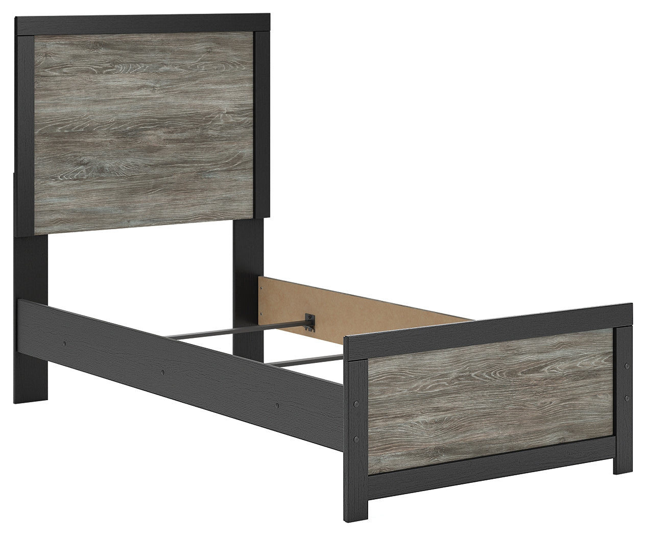 Broachmyn Black/Gray Twin Panel Bed- Viva Furn