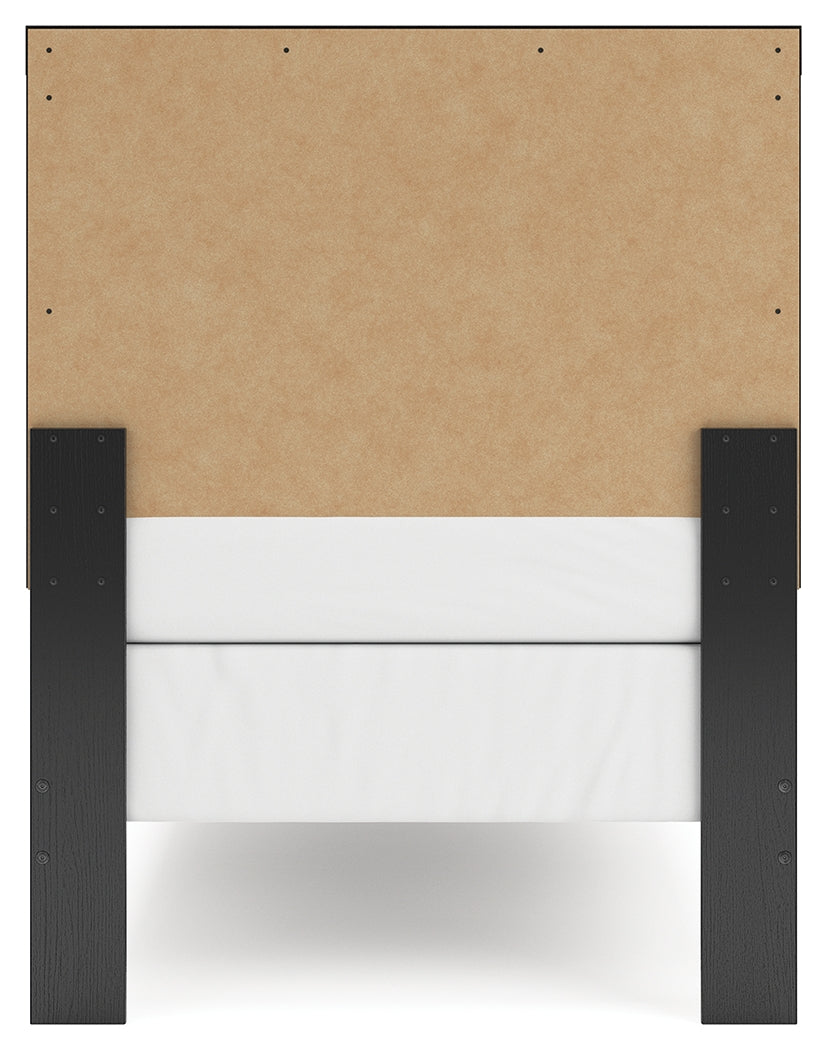 Broachmyn Black/Gray Twin Panel Bed- Viva Furn