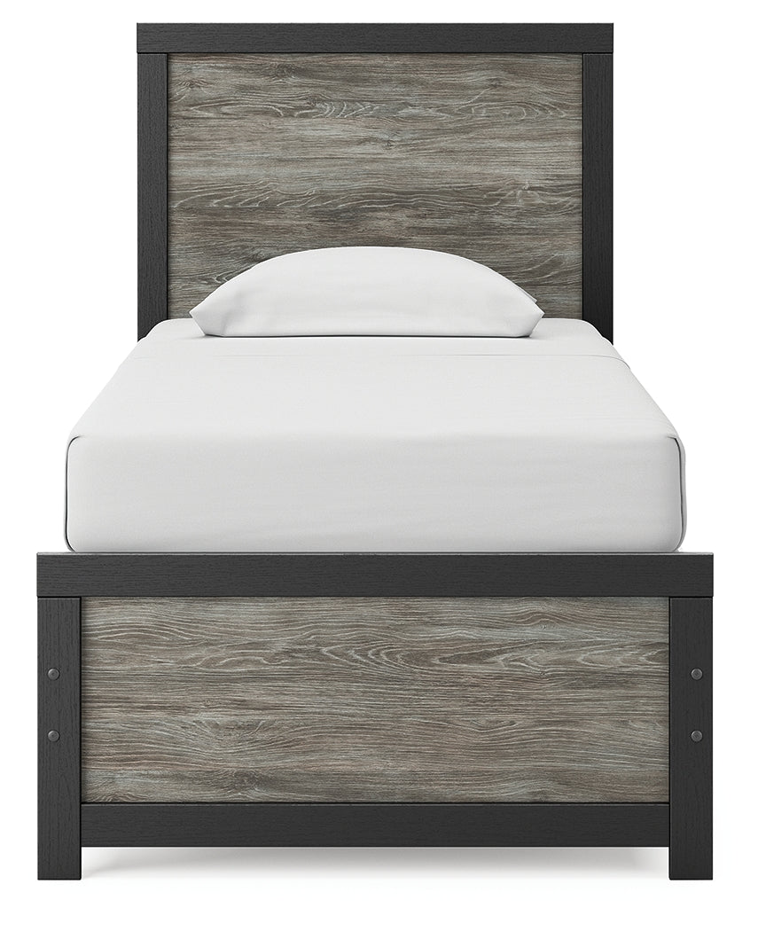 Broachmyn Black/Gray Twin Panel Bed- Viva Furn