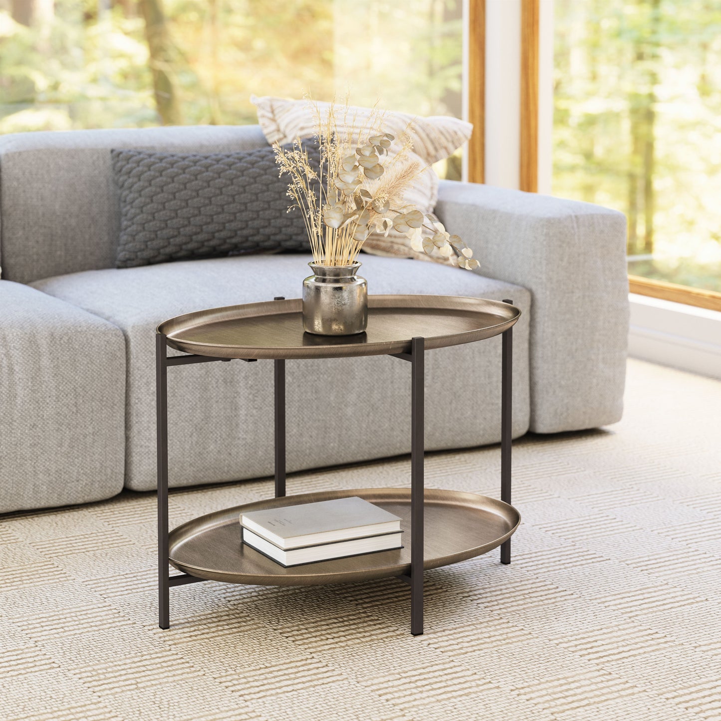 Bronson Bronze Coffee Table - Ornate Home