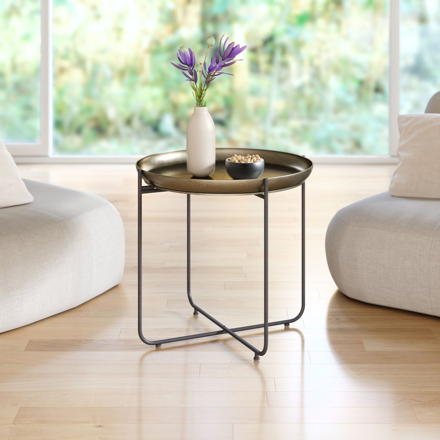Bronson Bronze Side Table - Ornate Home