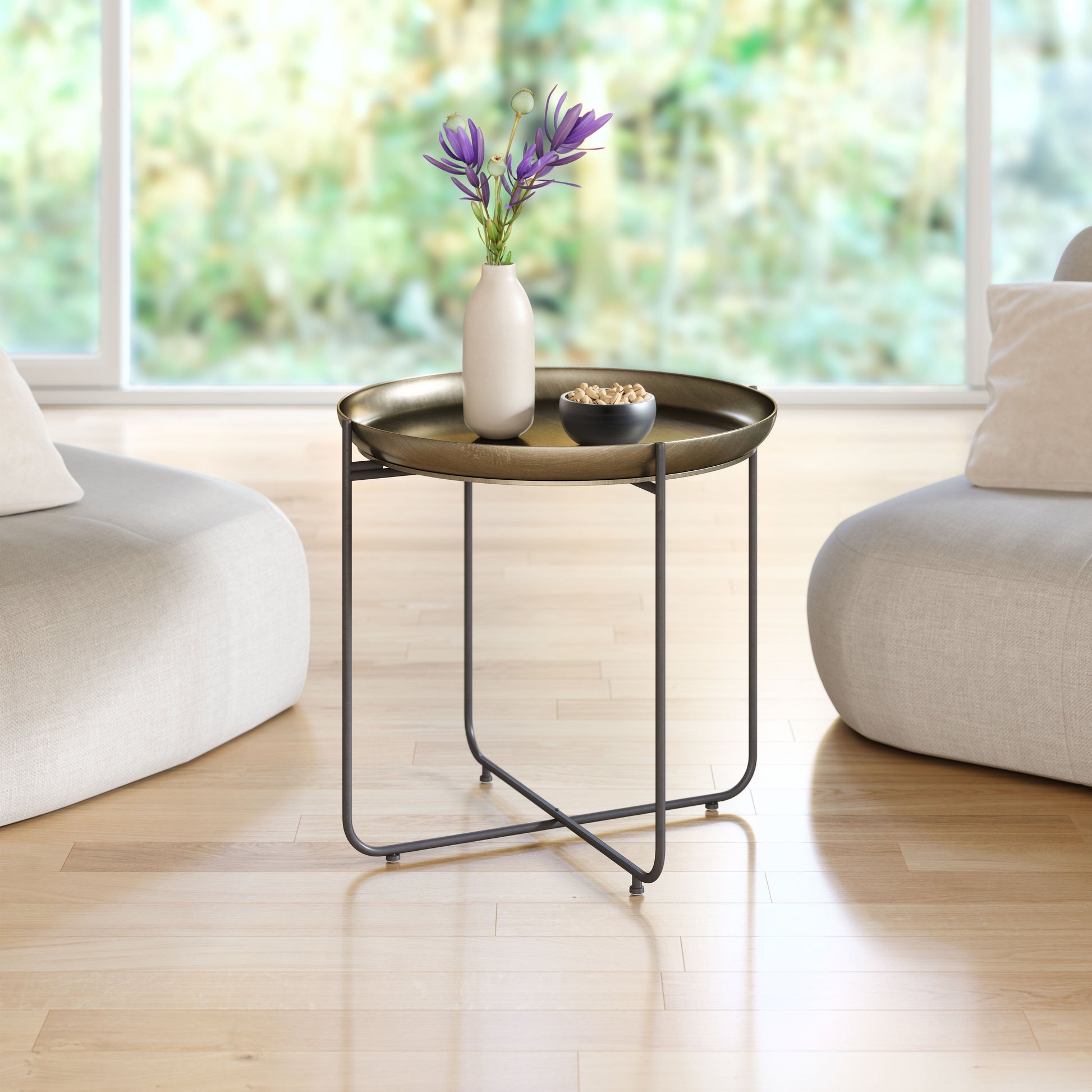 Bronson Bronze Side Table - Ornate Home