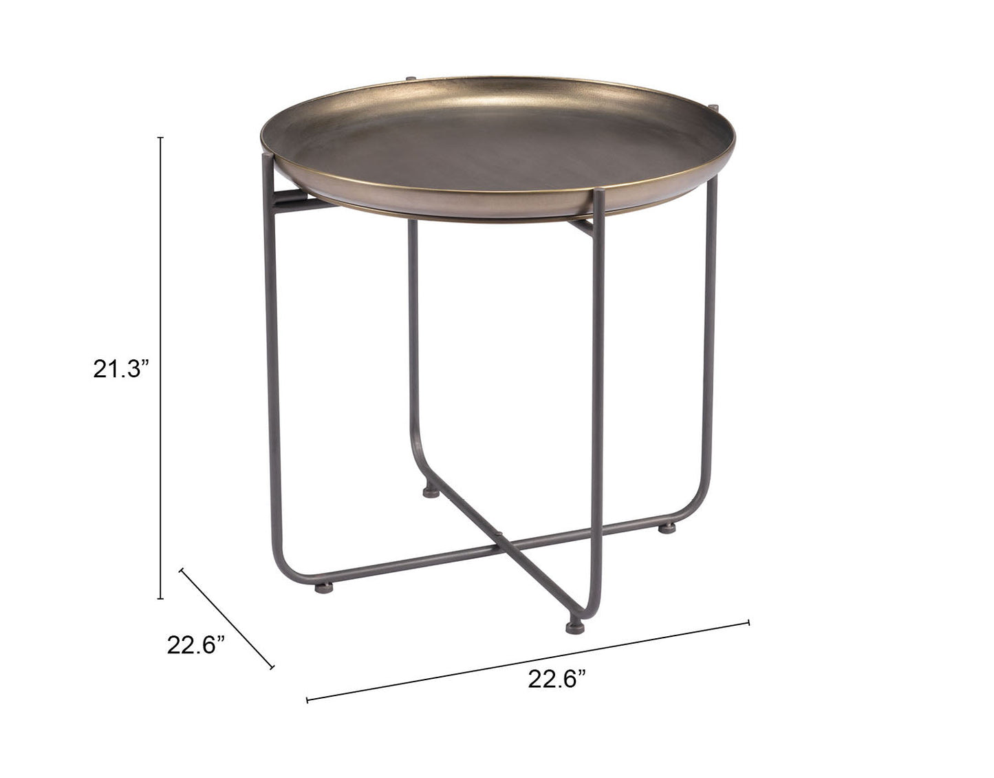 Bronson Bronze Side Table - Ornate Home