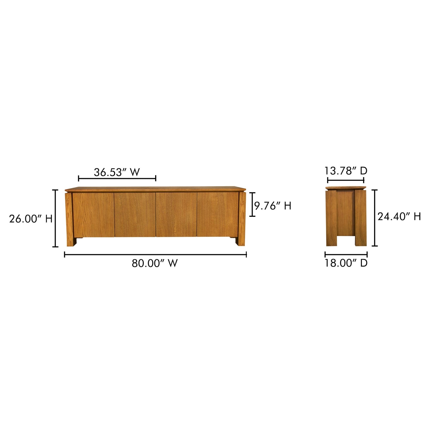 Brook Country Oak Media Unit - Ornate Home