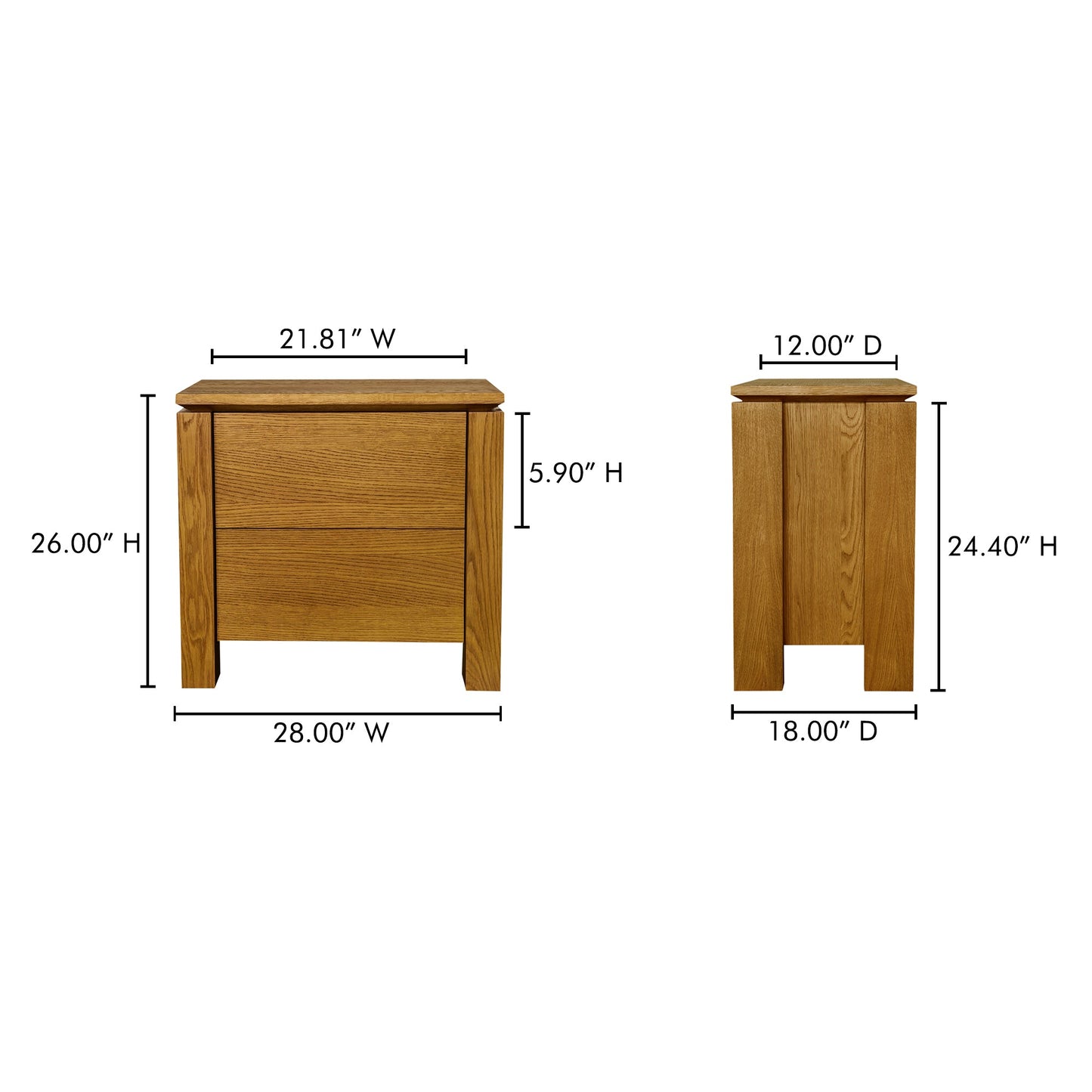 Brook Country Oak Nightstand - Ornate Home