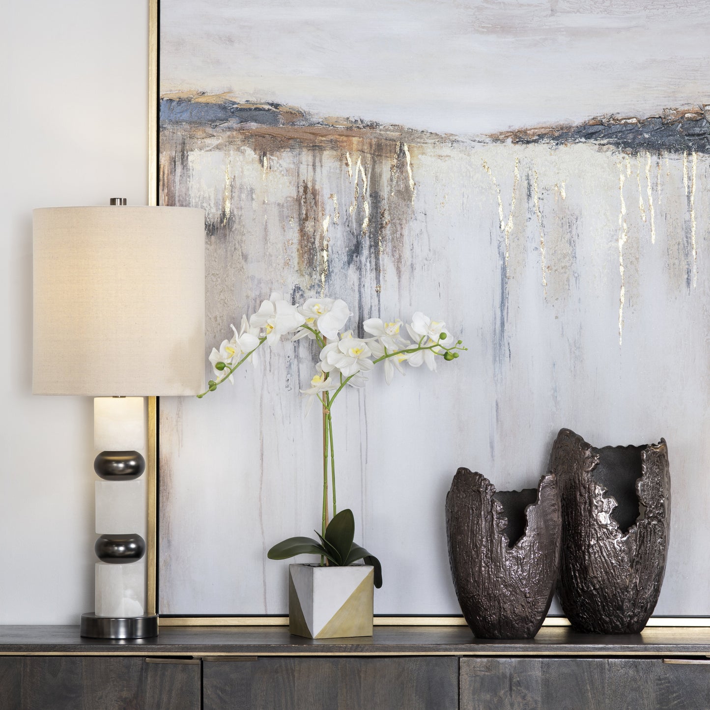 Brooks Gold/Brown Canvas - Ornate Home