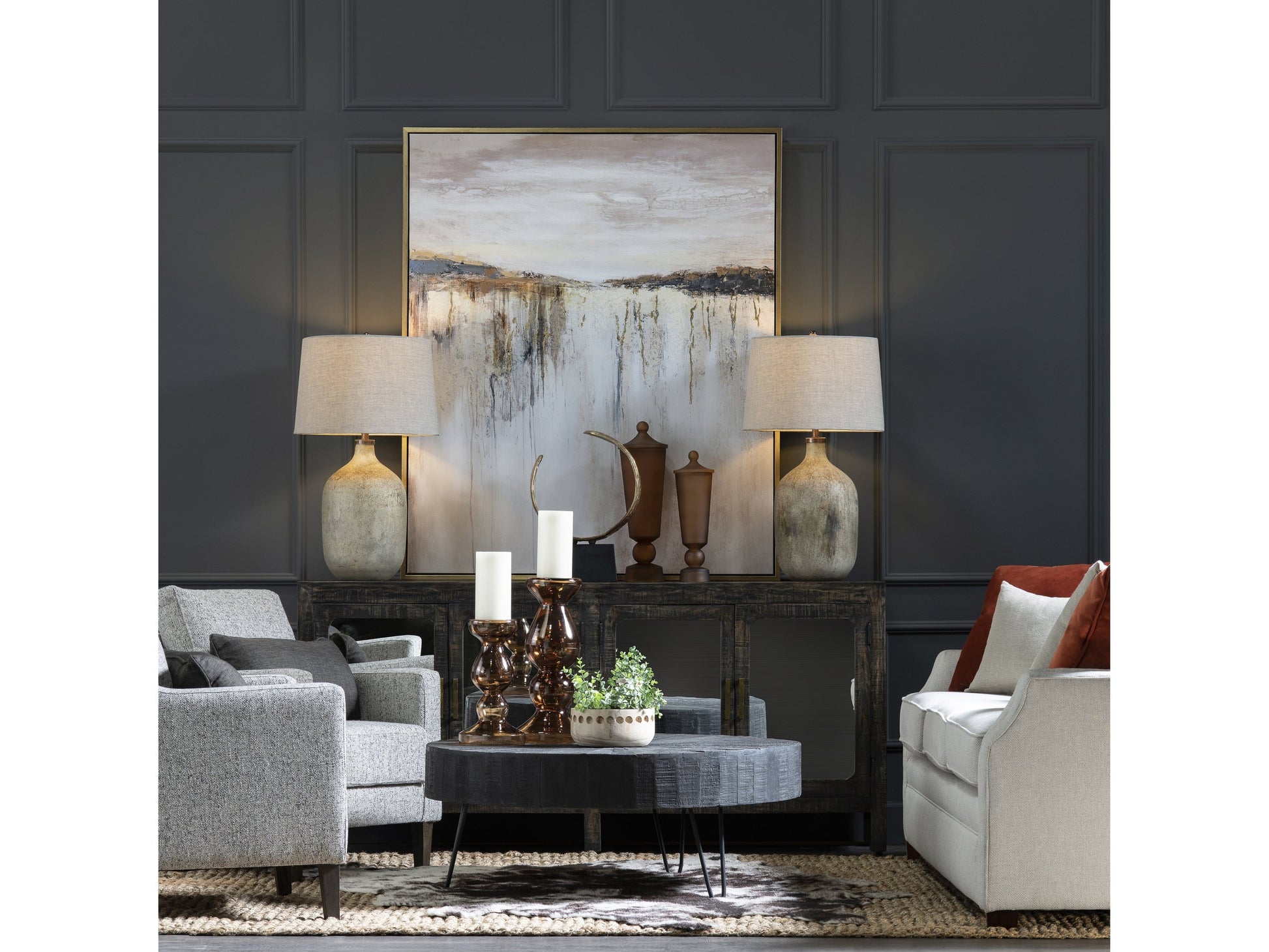 Brooks Gold/Brown Canvas - Ornate Home