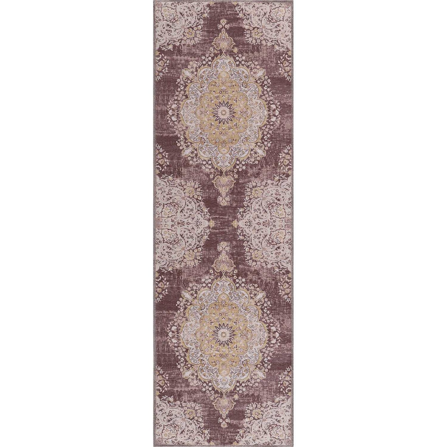 Rain Yellow/Brown Modern Bohemian NonSlip Indoor Area Rugs - Ornate Home