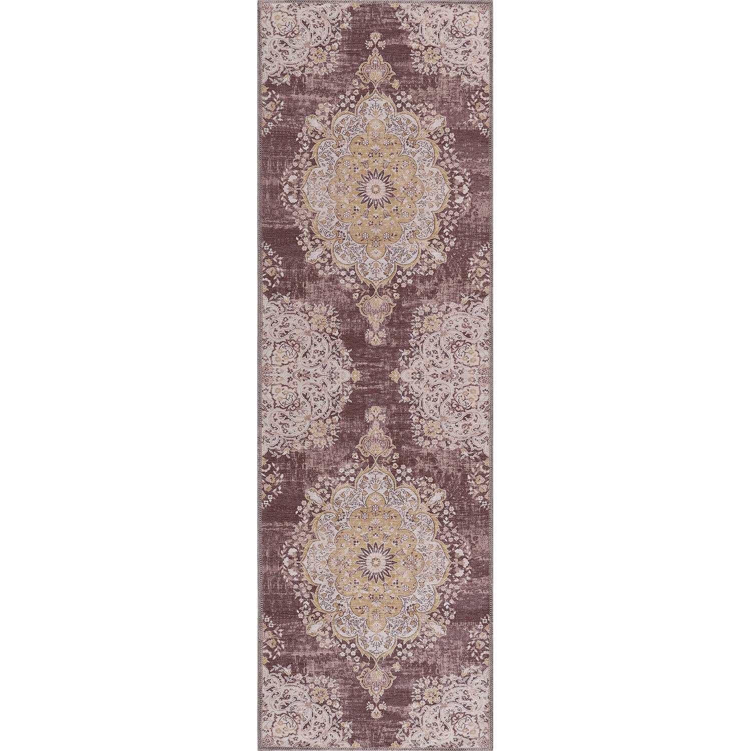 Rain Yellow/Brown Modern Bohemian NonSlip Indoor Area Rugs - Ornate Home