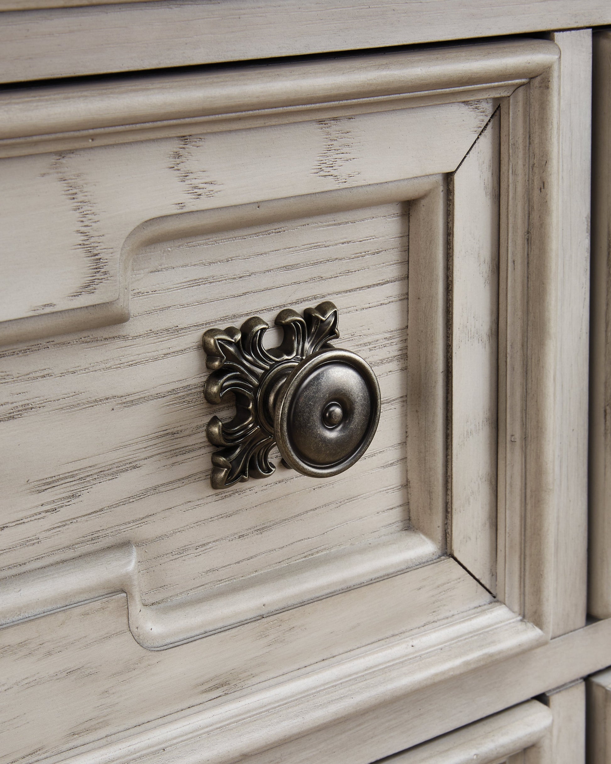 Bruchandi Antique White Three Drawer Night Stand- Viva Furn
