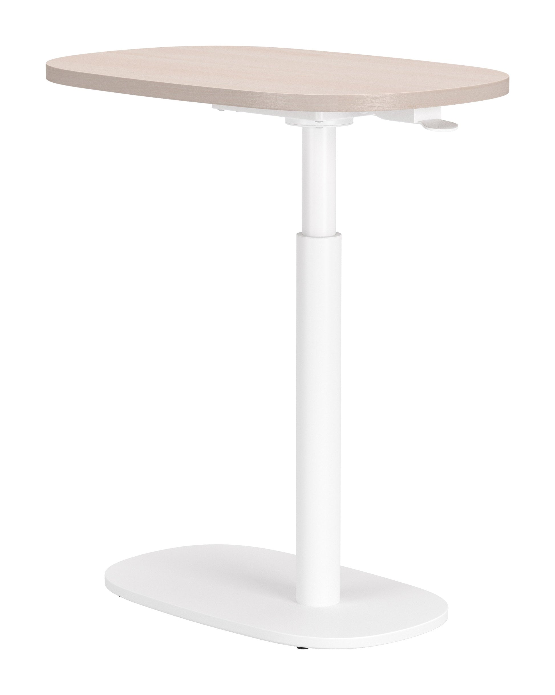 Buddy Natural & White Adjustable Rotating Side Table - Ornate Home