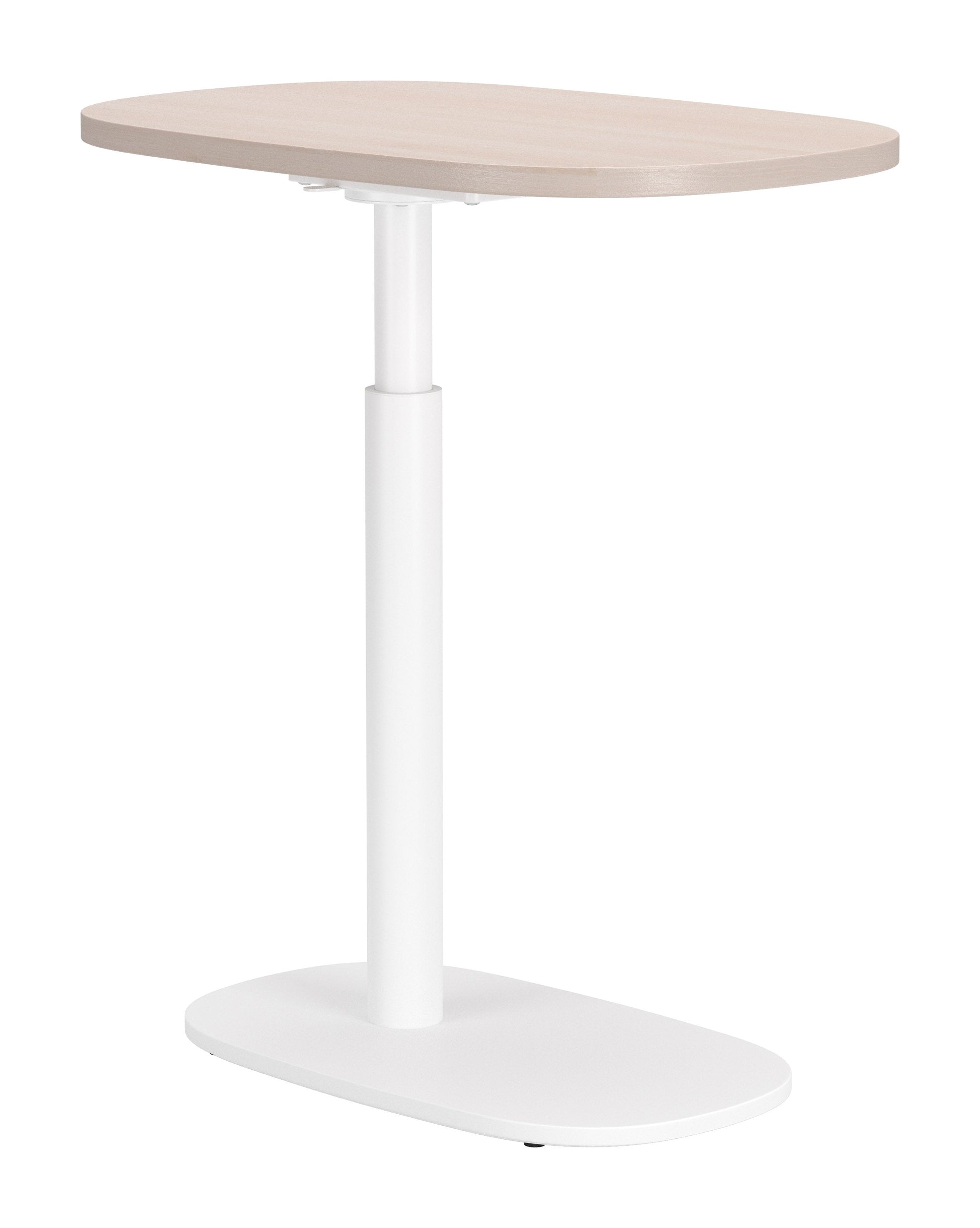 Buddy Natural & White Adjustable Rotating Side Table - Ornate Home