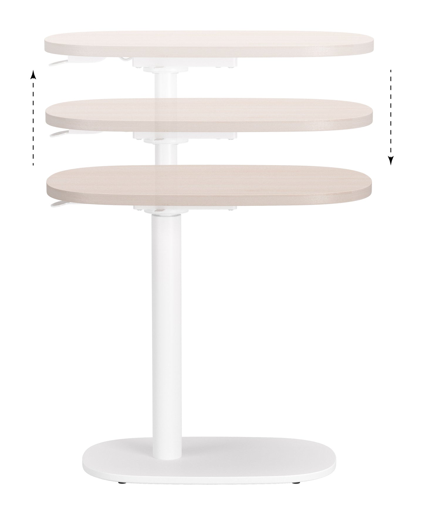 Buddy Natural & White Adjustable Rotating Side Table - Ornate Home