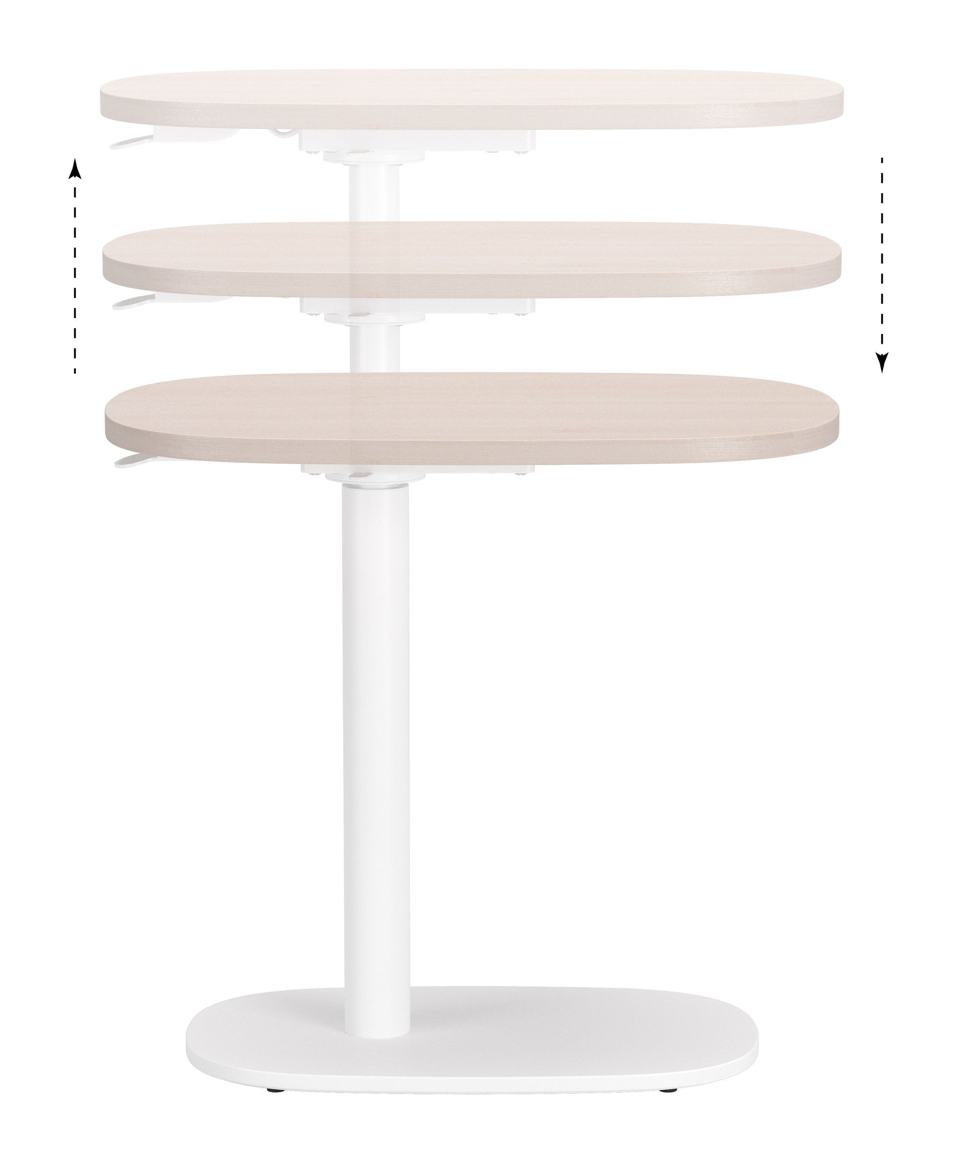 Buddy Natural & White Adjustable Rotating Side Table - Ornate Home