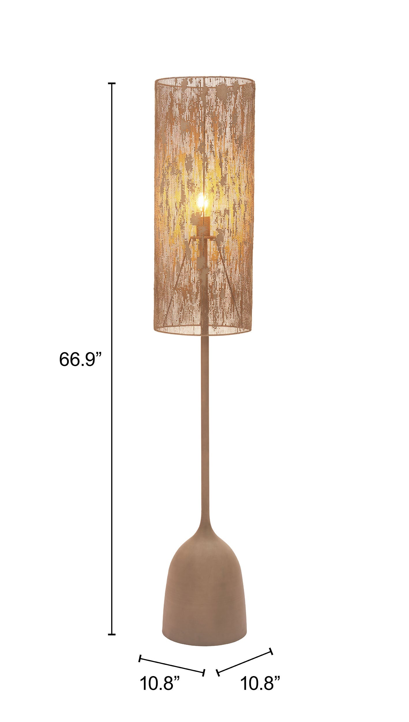 Buff Taupe Floor Lamp - Ornate Home