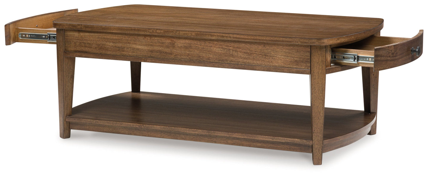 Burkbyer Brown Rectangular Cocktail Table- Viva Furn