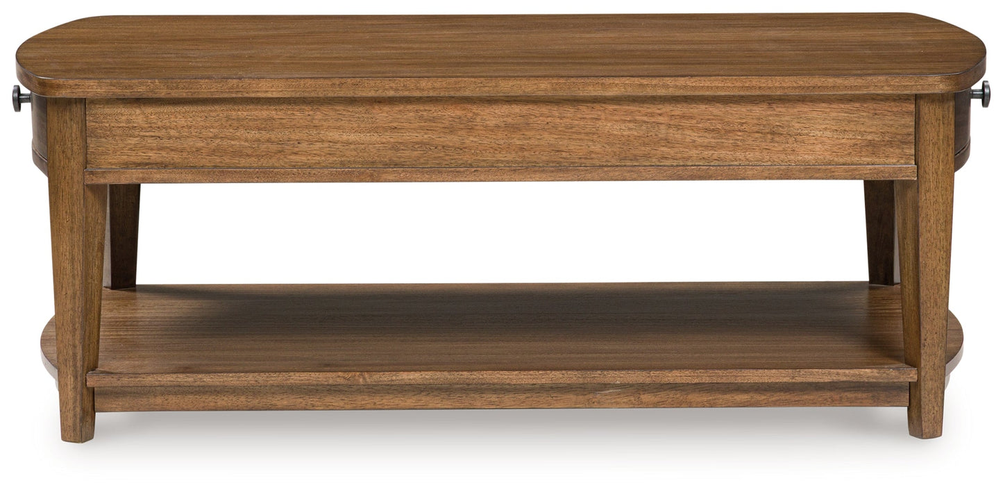 Burkbyer Brown Rectangular Cocktail Table- Viva Furn