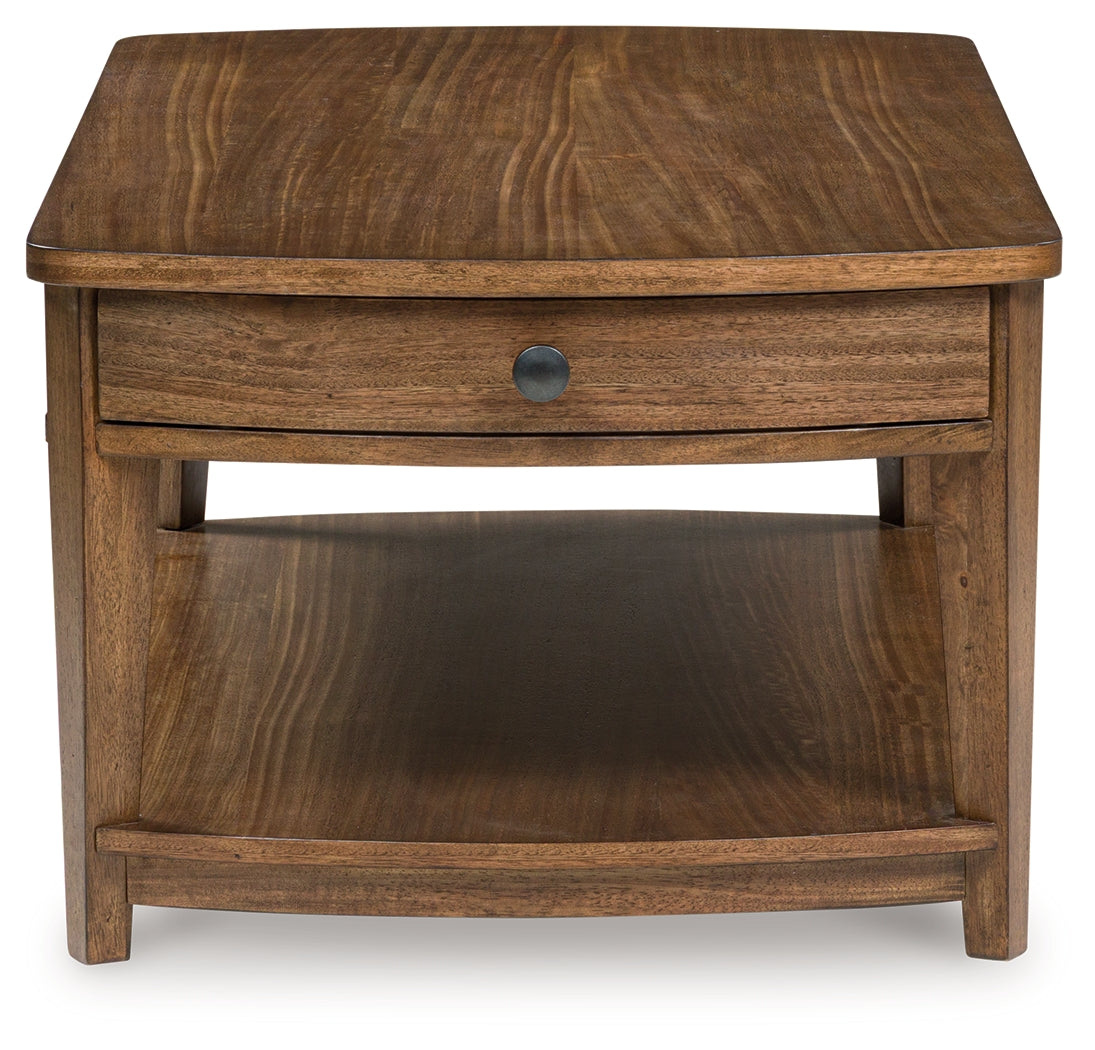 Burkbyer Brown Rectangular Cocktail Table- Viva Furn