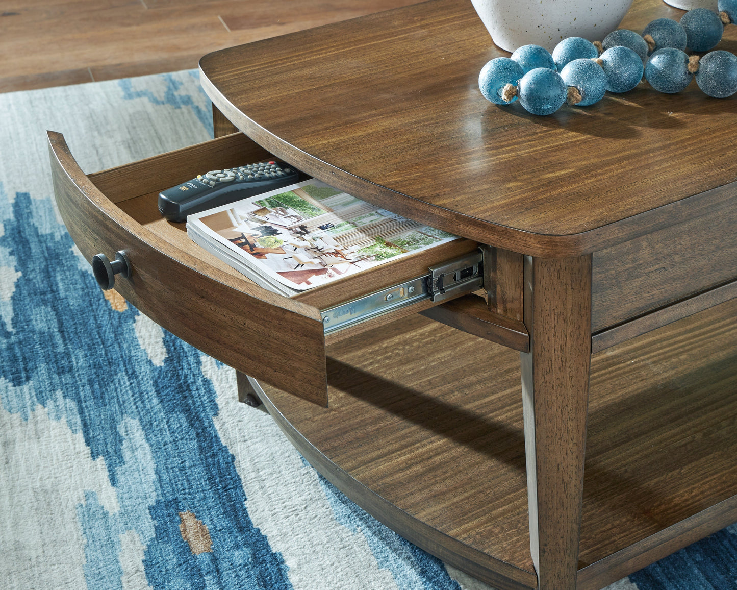Burkbyer Brown Rectangular Cocktail Table- Viva Furn