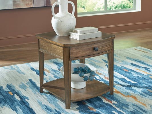 Burkbyer Brown Rectangular End Table- Viva Furn