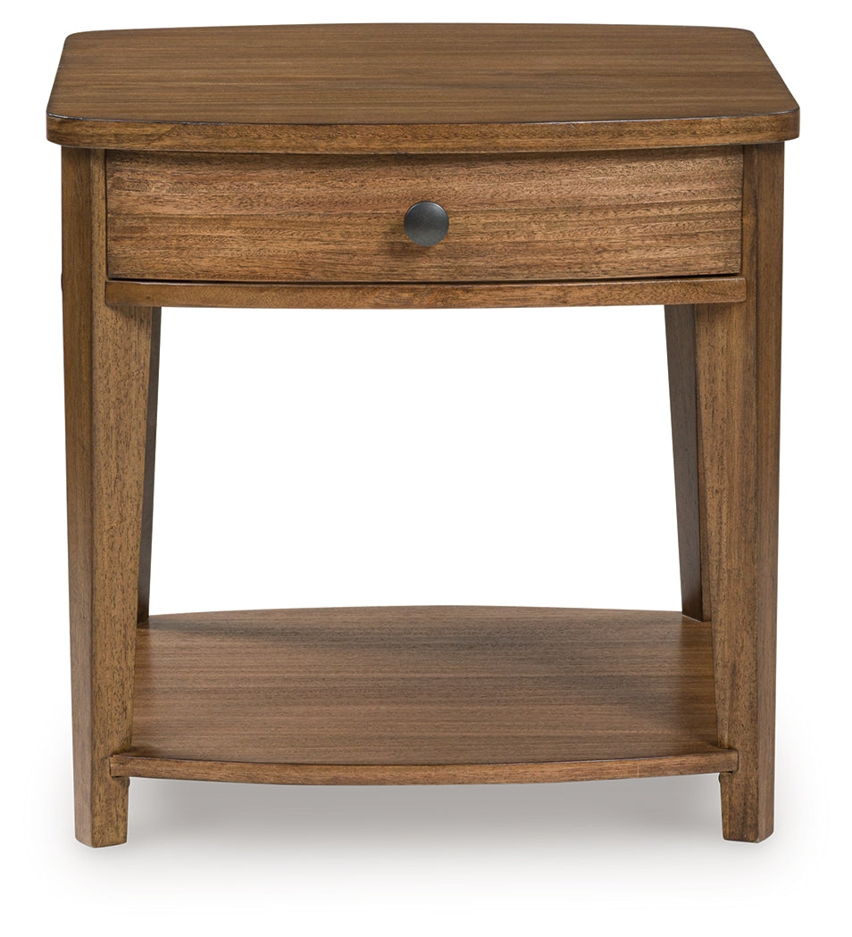 Burkbyer Brown Rectangular End Table- Viva Furn